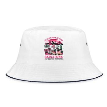 The Barcelona Plants And Spanish Mastiff Lover - Bucket Hat - white/navy - Front