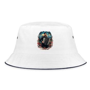 Accordion Musician Accordion Player Accordion - Bucket Hat - white/navy - Front