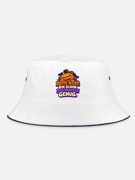 Heute nicht. Bin schon erschrocken genug - Bucket Hat - Weiß/Navy