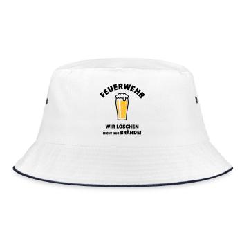 Feuerwehr – Wir Löschen Nicht Nur Brände! POS - Bucket Hat - Weiß/Navy - Vorne
