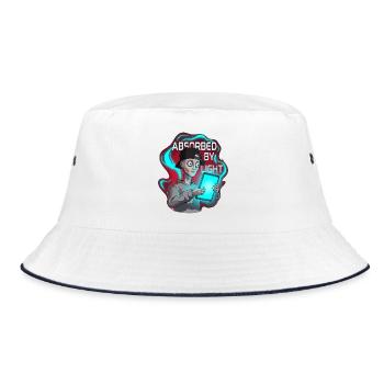 Fasziniert von einem Zombie-Bildschirm - Bucket Hat - Weiß/Navy - Vorne