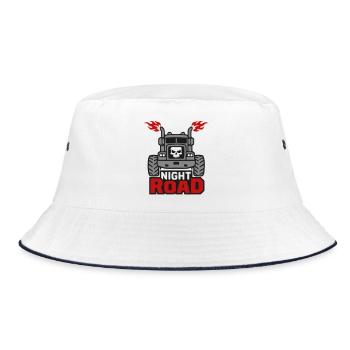 Night Road Trucker Logo - Bucket Hat - Weiß/Navy - Vorne