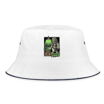Heavy Metal Cannabis Grower Ganja Dämon - Bucket Hat - Weiß/Navy - Vorne
