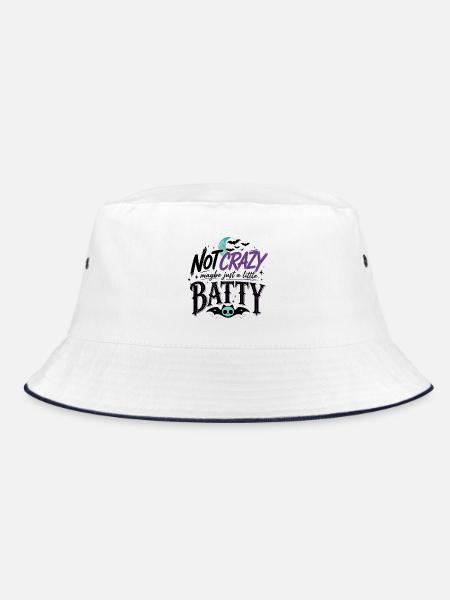 Nicht verrückt, nur Batty Halloween - Bucket Hat - Weiß/Navy