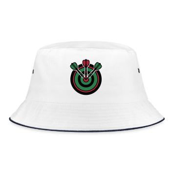 Dartboard Pfeile Logo - Bucket Hat - Weiß/Navy - Vorne