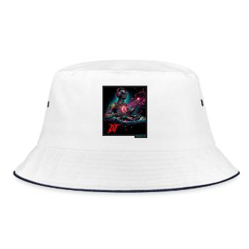 Dj - Bucket Hat - Weiß/Navy - Vorne