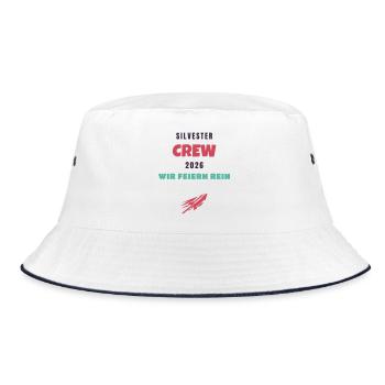 Silvester Crew 2026 wir feiern rein Neujahr - Bucket Hat - Weiß/Navy - Vorne