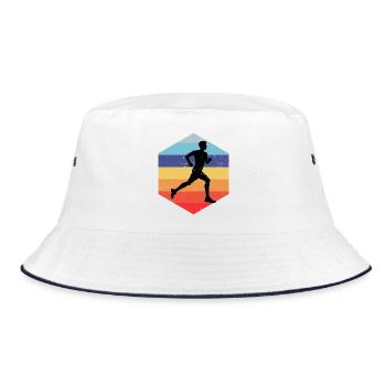 Geschenkidee für einen Running mit Running - Bucket Hat - Weiß/Navy - Vorne