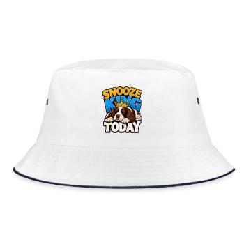 Englischer Springer-Spaniel - Bucket Hat - Weiß/Navy - Vorne