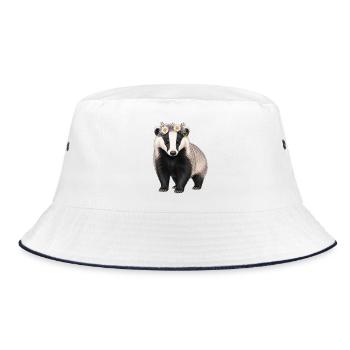 Dachs - Bucket Hat - Weiß/Navy - Vorne