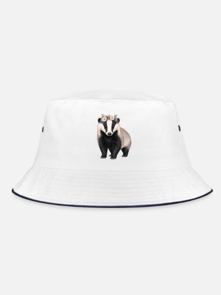 Dachs - Bucket Hat - Weiß/Navy