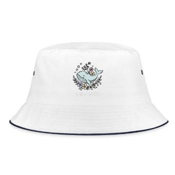 Sanfte Gewässer Blütenmeer - Bucket Hat - Weiß/Navy - Vorne