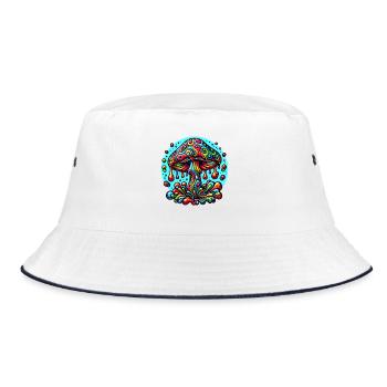 MUSHROOM - Bucket Hat - Weiß/Navy - Vorne