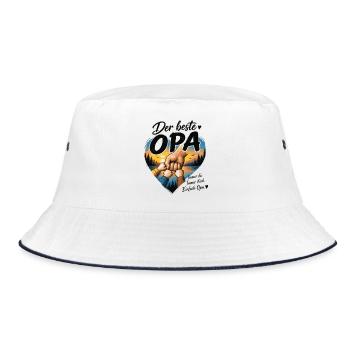 Der beste Opa Herzdesign - Bucket Hat - Weiß/Navy - Vorne