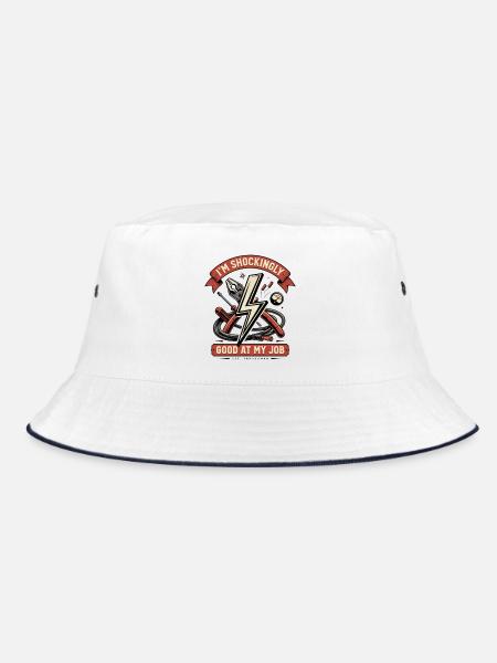 Unglaublich gut in meinem Job – Elektriker-T-Arbeitskleidung - Bucket Hat - Weiß/Navy