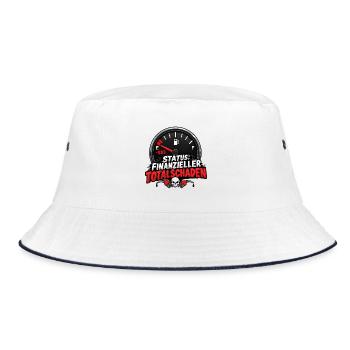 Benzinpreise Humor Design - Bucket Hat - Weiß/Navy - Vorne