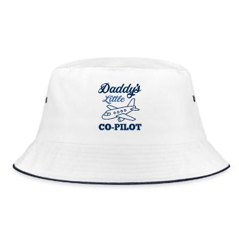 Papas kleiner Co-Pilot – Flugzeug - Bucket Hat - Weiß/Navy - Vorne