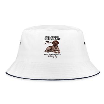 Deutsch Kurzhaar Mom Proud Loyal Protective - Bucket Hat - Weiß/Navy - Vorne