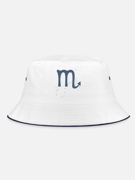 Sternzeichen Skorpion - Bucket Hat - Weiß/Navy