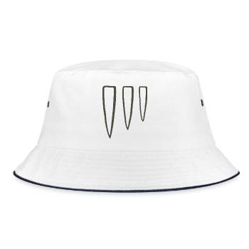 Drei-Punkt-Stammessymbol - Bucket Hat - Weiß/Navy - Vorne