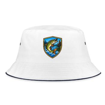 Schildpike am See - Bucket Hat - Weiß/Navy - Vorne