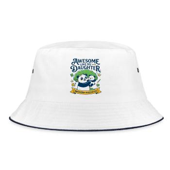 Awesome Like My Daughter Family Slogan - Bucket Hat - Weiß/Navy - Vorne