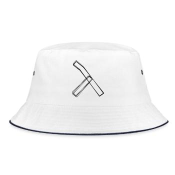 Griechischer Buchstabe Lambda handgezeichnet - Bucket Hat - Weiß/Navy - Vorne