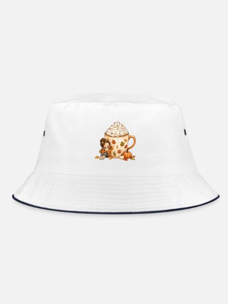 Gemütlicher Herbst Kaffee Zauber - Bucket Hat - Weiß/Navy