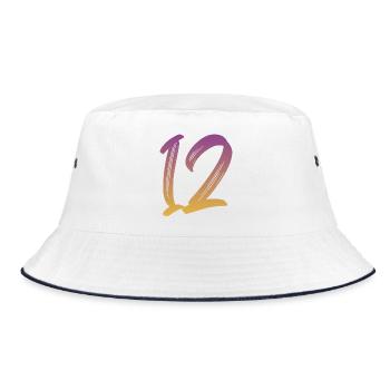 12 - Bucket Hat - Weiß/Navy - Vorne