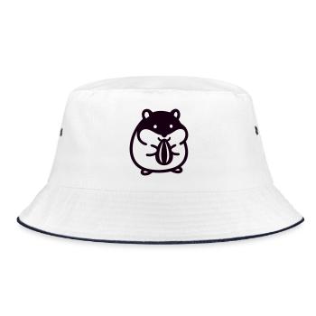 Suesser Hamster Icon - Bucket Hat - Weiß/Navy - Vorne