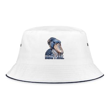 Shoebill – Hat nicht gefragt - Bucket Hat - Weiß/Navy - Vorne