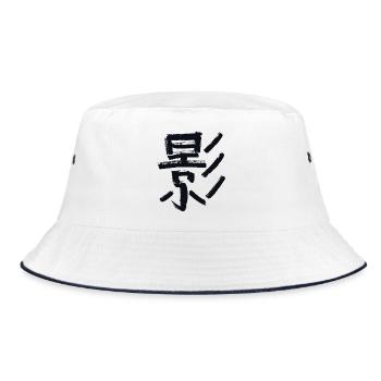 Schatten - Auf Japanisch / Kohle - Bucket Hat - Weiß/Navy - Vorne