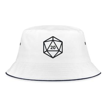 D20 Wuerfel Rollenspiel Grafik - Bucket Hat - Weiß/Navy - Vorne