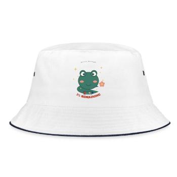 Kleiner Frosch 1% Verbleibend - Bucket Hat - Weiß/Navy - Vorne