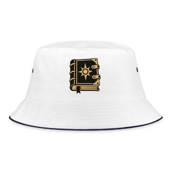 Zauberbuch Stern Magie Icon - Bucket Hat - Weiß/Navy - Vorne