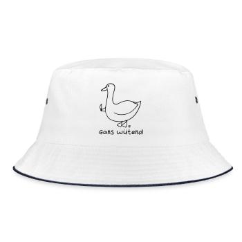Gans wütend 2 - Bucket Hat - Weiß/Navy - Vorne