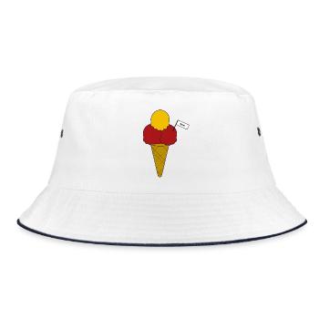 Spain Flag Eis cream Eiscreme - Bucket Hat - Weiß/Navy - Vorne