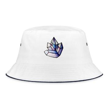 Prismatisches Kristallcluster - Bucket Hat - Weiß/Navy - Vorne