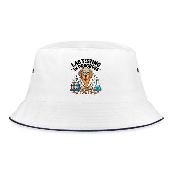 Labrador-Sweatshirt Dog Science Lover Retriever - Bucket Hat - Weiß/Navy - Vorne
