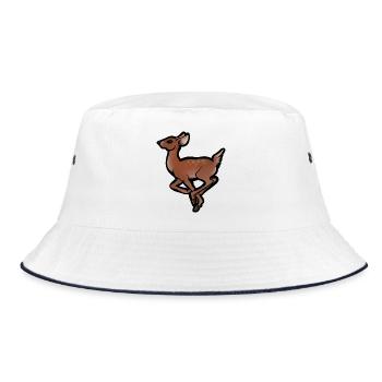 Rehkitz-in-Bewegung-Silhouette - Bucket Hat - Weiß/Navy - Vorne