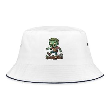Grüner Zombie - Bucket Hat - Weiß/Navy - Vorne