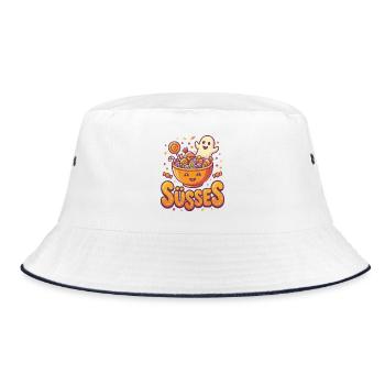 Süsses Halloween - Bucket Hat - Weiß/Navy - Vorne