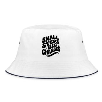 Small Steps Big Changes - Bucket Hat - Weiß/Navy - Vorne