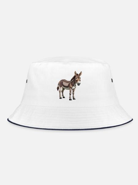 Esel - Bucket Hat - Weiß/Navy