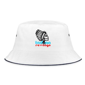 Indian Skull Revenge - Bucket Hat - Weiß/Navy - Vorne