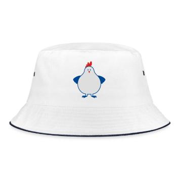 fette henne - Bucket Hat - Weiß/Navy - Vorne