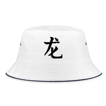 Dragon Kanji Japan - Bucket Hat - white/navy - Front