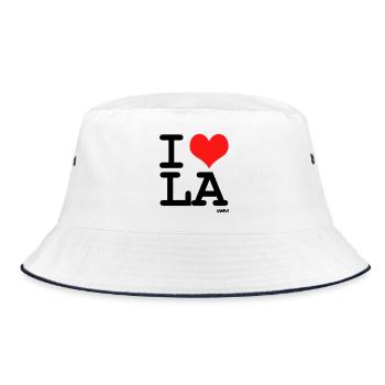 la - Bucket Hat - white/navy - Front
