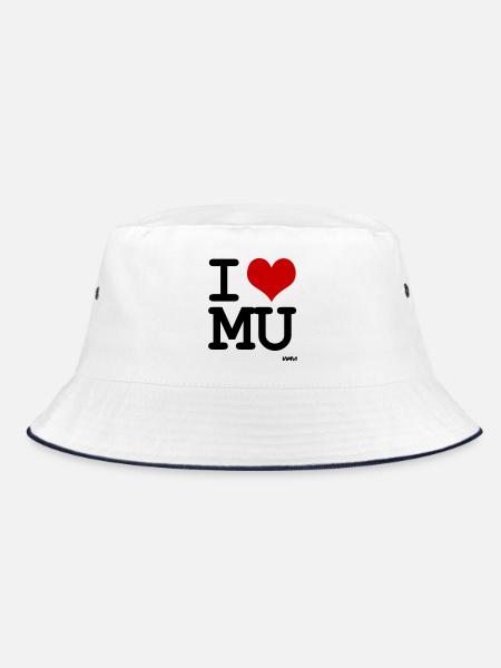 i love mu - Bucket Hat - white/navy - Front