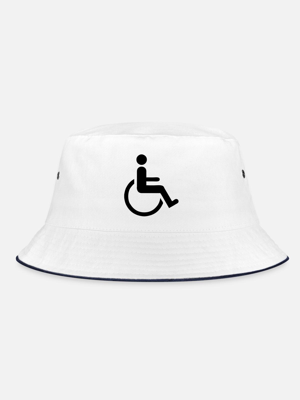 Rollstuhlfahrer - Bucket Hat - Weiß/Navy - Vorne